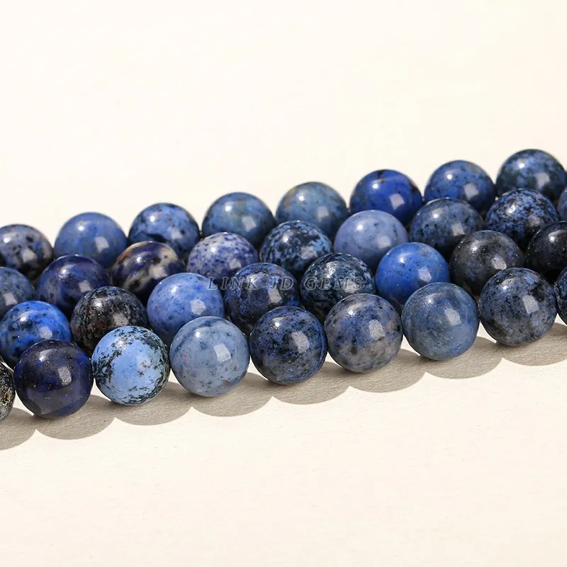 6 8 10mm Natural Blue Dumortierite Stone Beads Loose Spacer Semi Precious For Jewelry Making DIY Bracelets Necklace Accessory