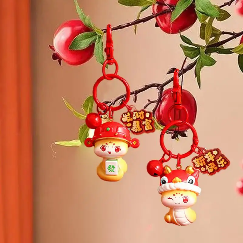 Chinese New Year 2025 Keychain Year Of Chinese Snake Lucky Pendant Keychain 2025 Year Of The Snake Keychains Women Bag Charm