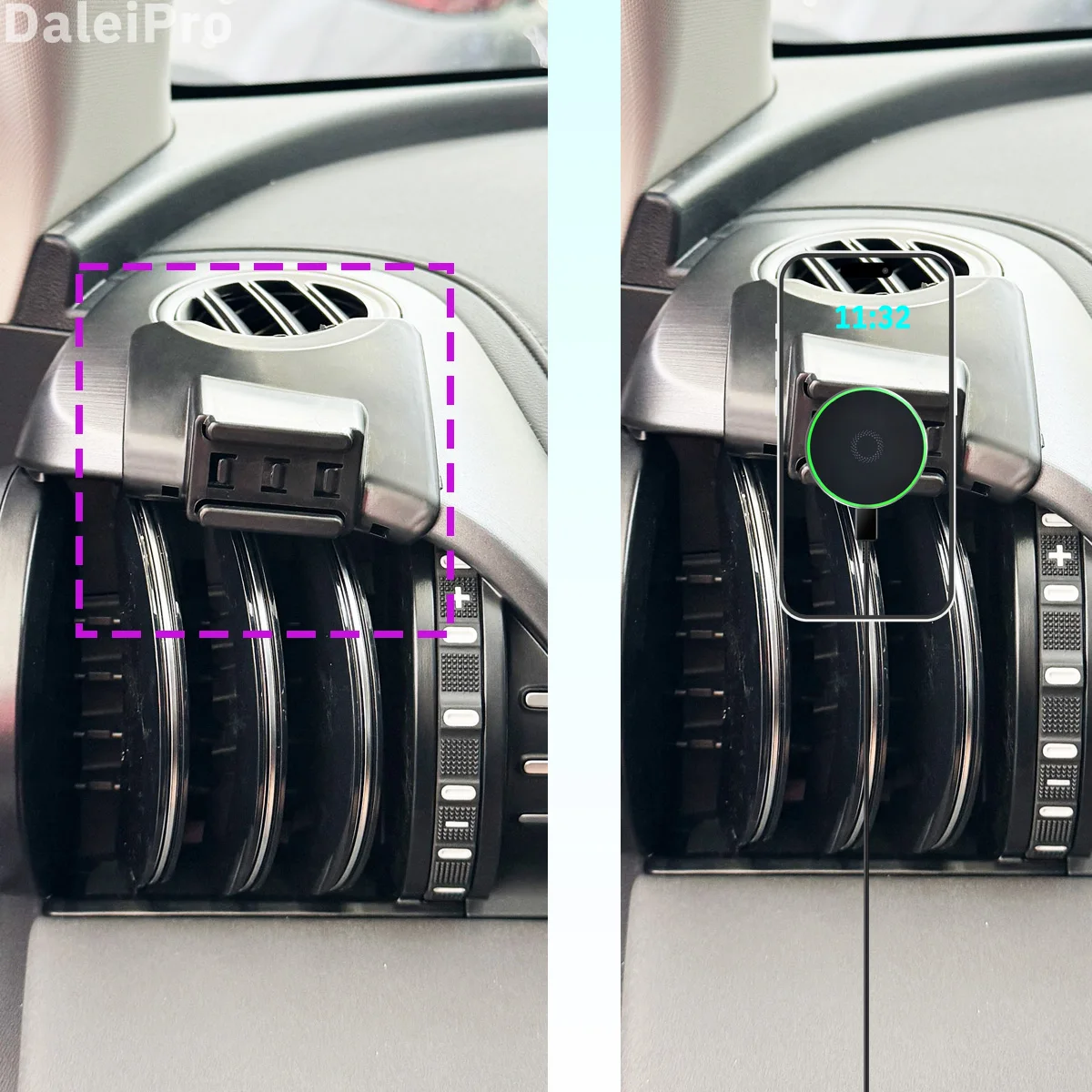 Designed for BYD ATTO 3 Yuan Puls 2023-2025 Phone Holder Car Magnetic Mount Smart Sensing Wireless Charging One-Touch Release Qi