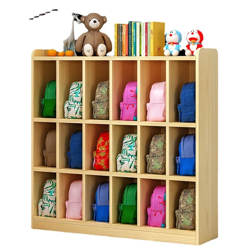Storage rack, kindergarten classroom, solid wood sorting locker, training class area corner locker, pine free shipping