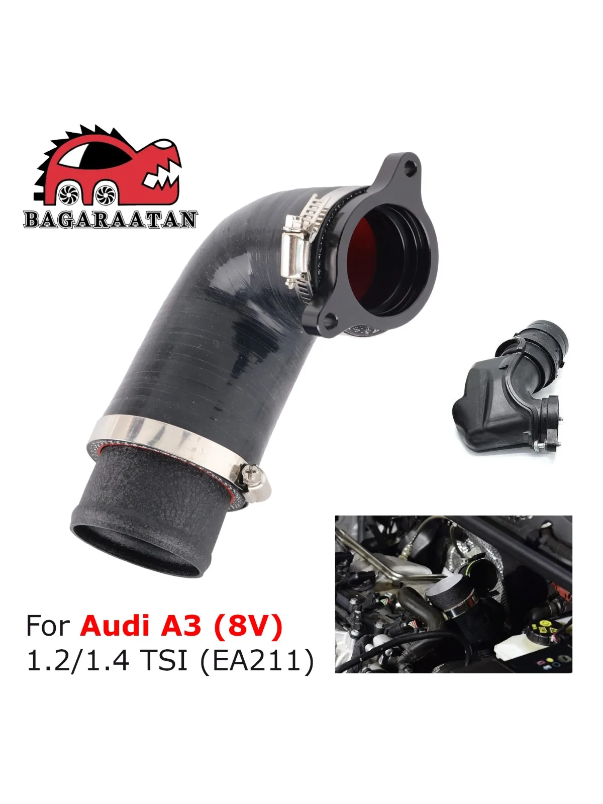 Aluminiowa rura wlotowa turbosprężarki silnika EA211 1.2/1.4 TSI do VW MK7 MK7.5 Leon MK3 Octavia VAG oraz AUDI A3 — zdjęcie produktu 7