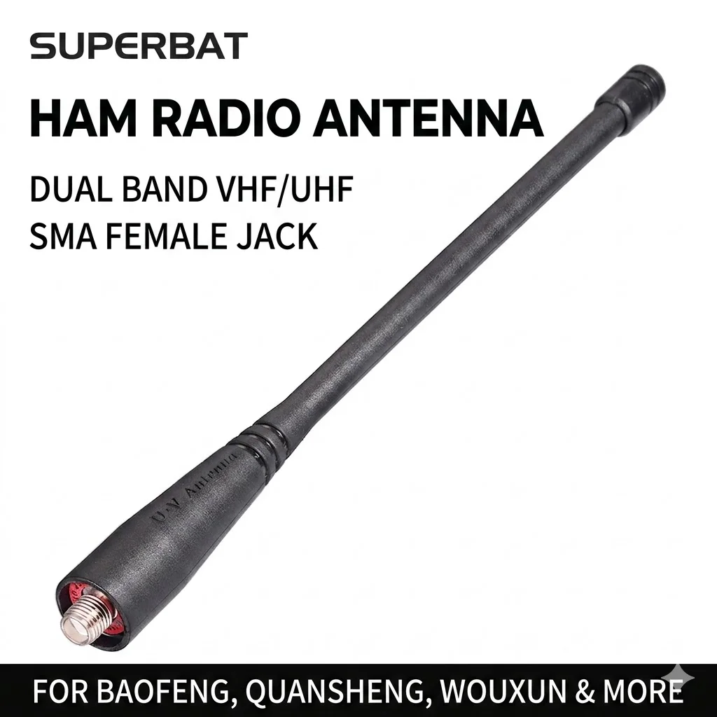 Superbat Dual Band SMA Femmina Ham Radio Antenna UHF/VHF per Baofeng UV-82 UV-5R UV-B5 GT-3 BF-F8HP UV-5RA UV-5RE Quansheng TG-UV