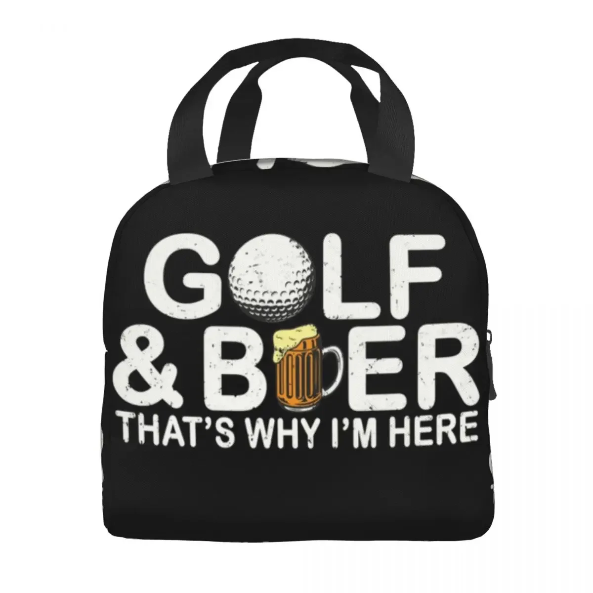 

2025 New Golf And Beer Insulated Lunch Bag for Women Resuable Sports Golfing Golfer Thermal Cooler Bento Box Office Work School
