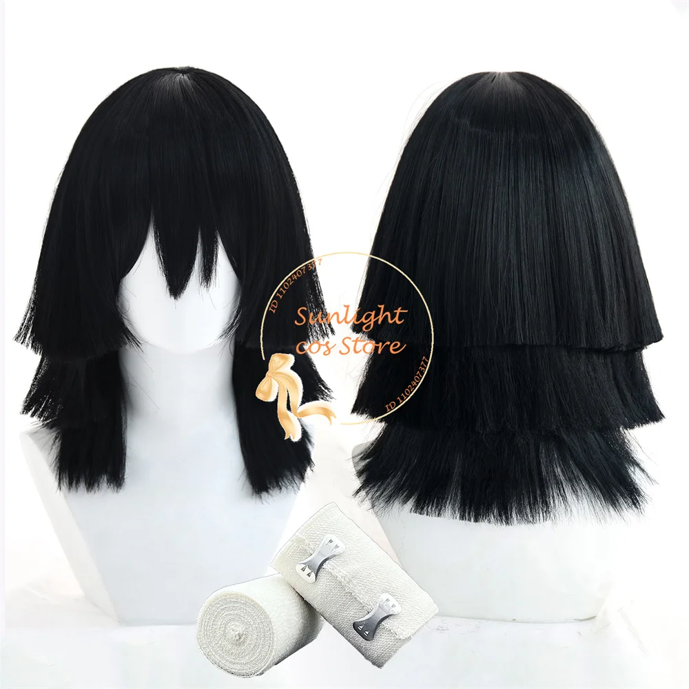 

Iguro Obanai Cosplay Wig Black Volume Wigs Heat Resistant Synthetic Hair For Women Men Halloween Costume Cosplay Anime Wig