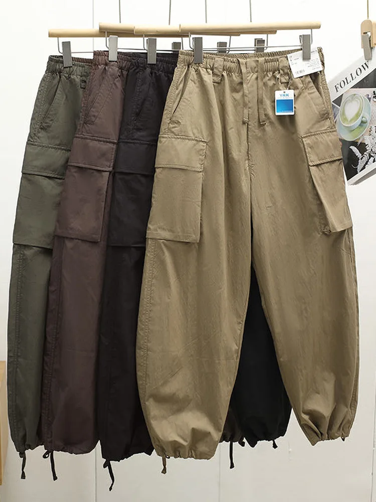 

Lightweight Breathable Summer Women's Straight Leg Casual Pants Thin Model Washed Texture Comfortable Cotton Nylon Fabric