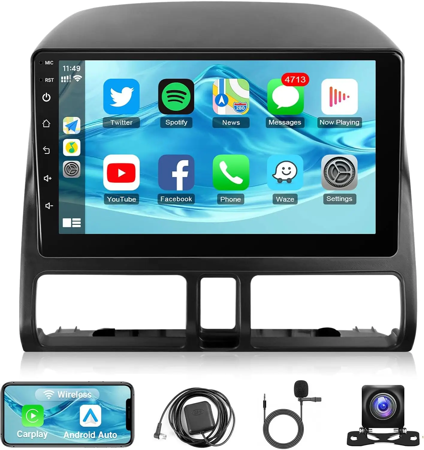 

9inch Touch Screen for CRV Car Stereo with Carplay/Android Auto/Bluetooth/FM/GPS/WiFi/Backup Camera/Split Screen