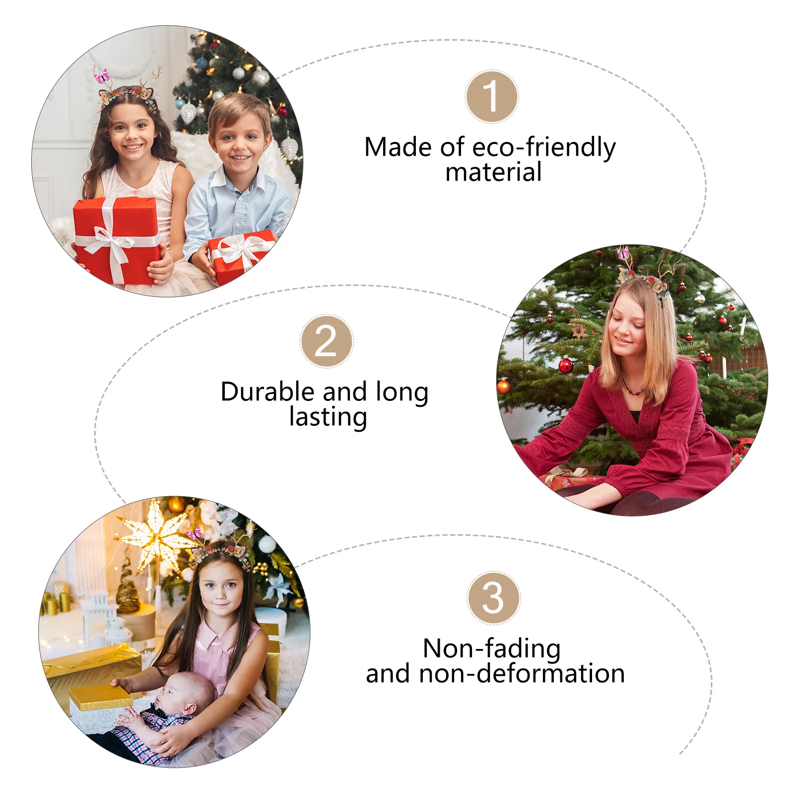 

Christmas Antler Hairband Premium Natural Material Durable Creative Chic Hair Wear Festival Party Costume Gift Decoration