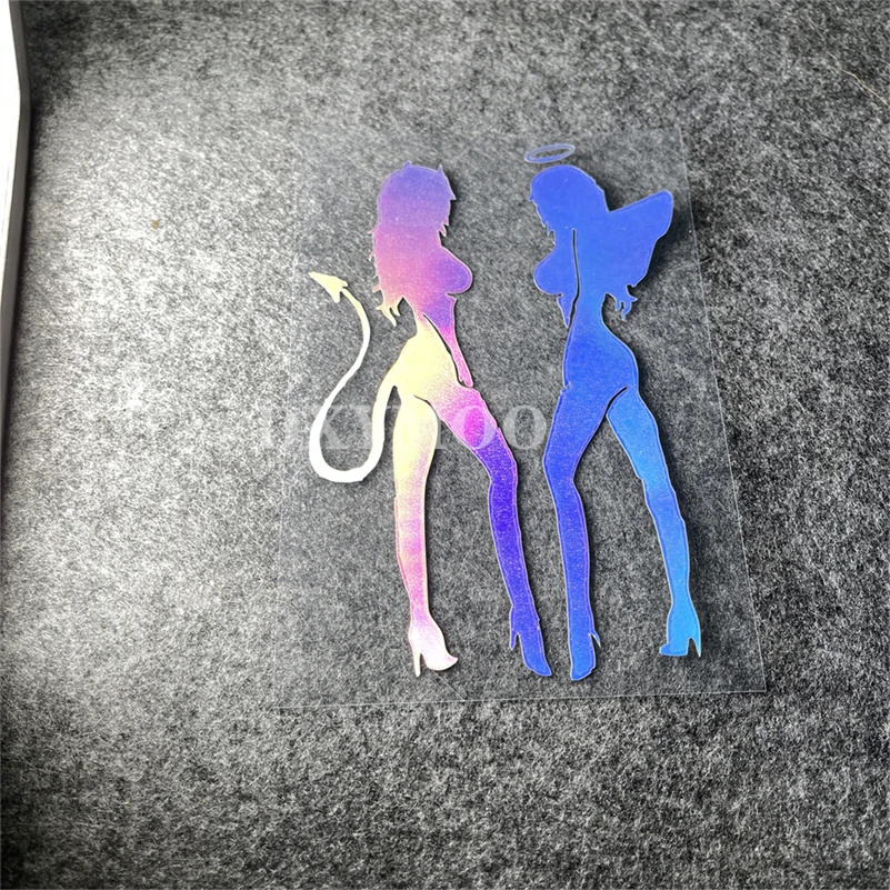 Waterproof Decal for Motorcycle HelmetCar Body Window Devil Angel Girl Vinyl Sticker