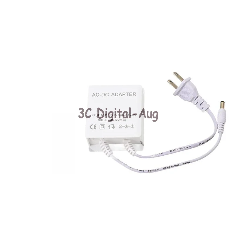 12V 2A Waterproof Power Adapter 100-240V AC DC Charger Overload Protection for Industrial Grade Outdoor Equipment