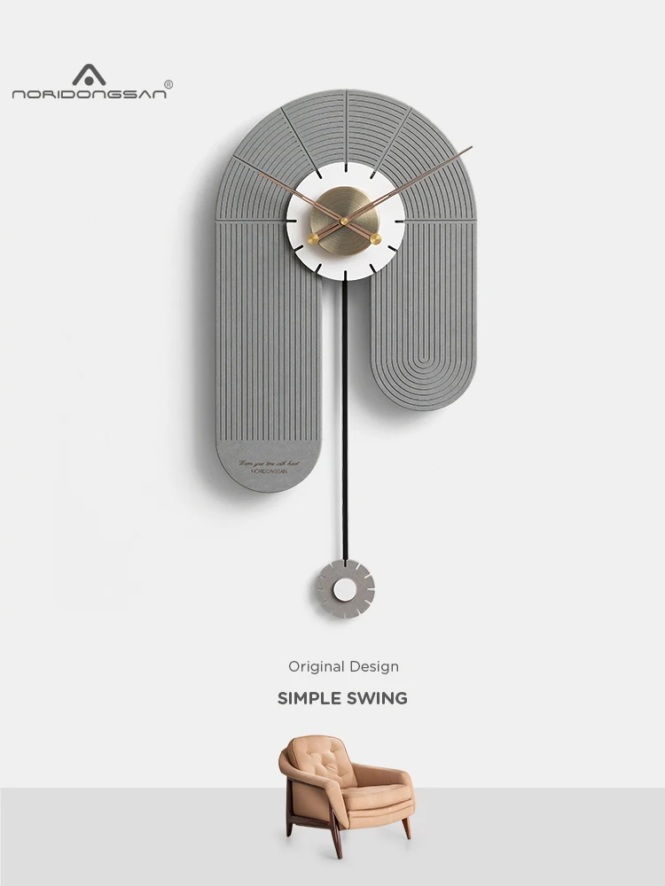Large Pendulum Clock Wood Wall Clock Modern Design Creative Silent Watches Mechanism Metal Living Room Decoration Gift Ideas