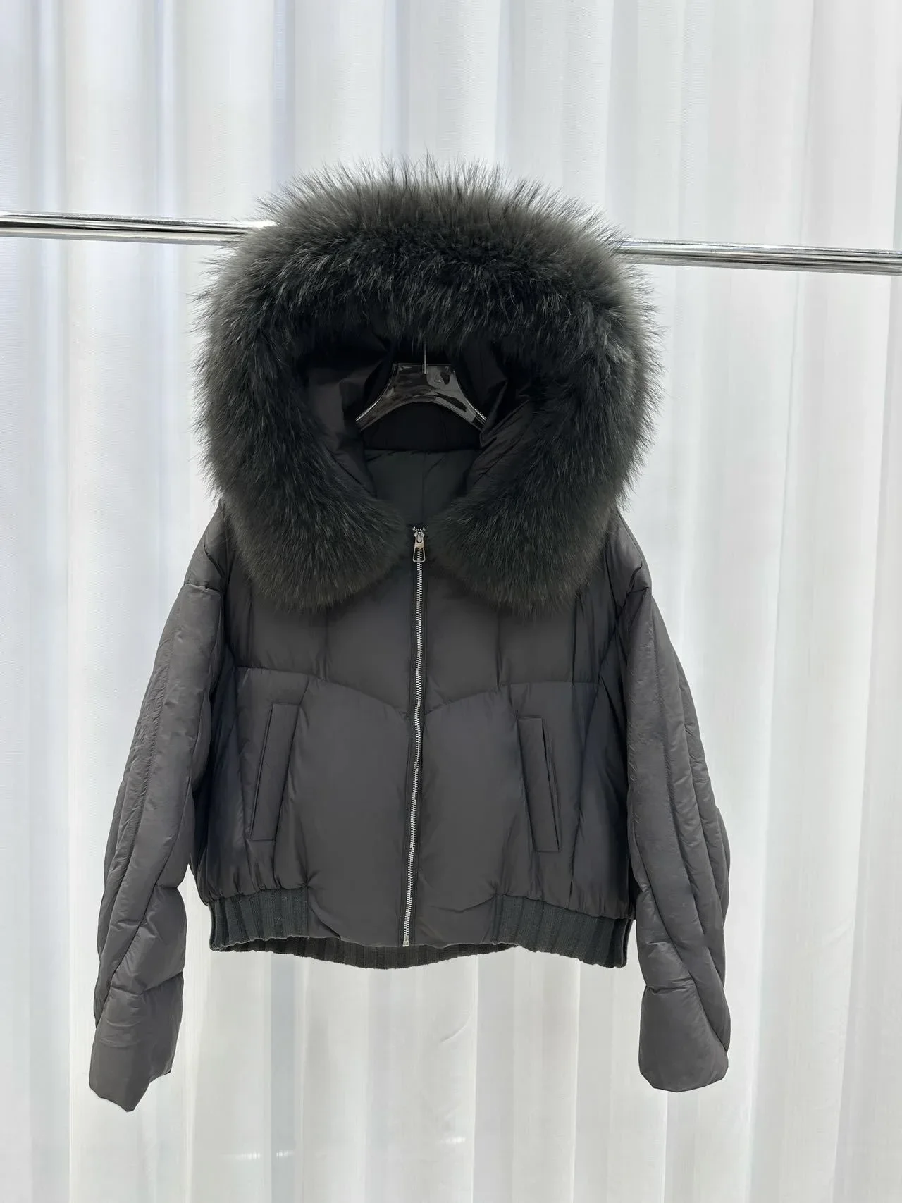 OFTBUY Short Zipper Parkas with Fur for Women Winter Warm Thick Duck Down Jacket Real Rccoon Fur Collar Women Hooded Clothing