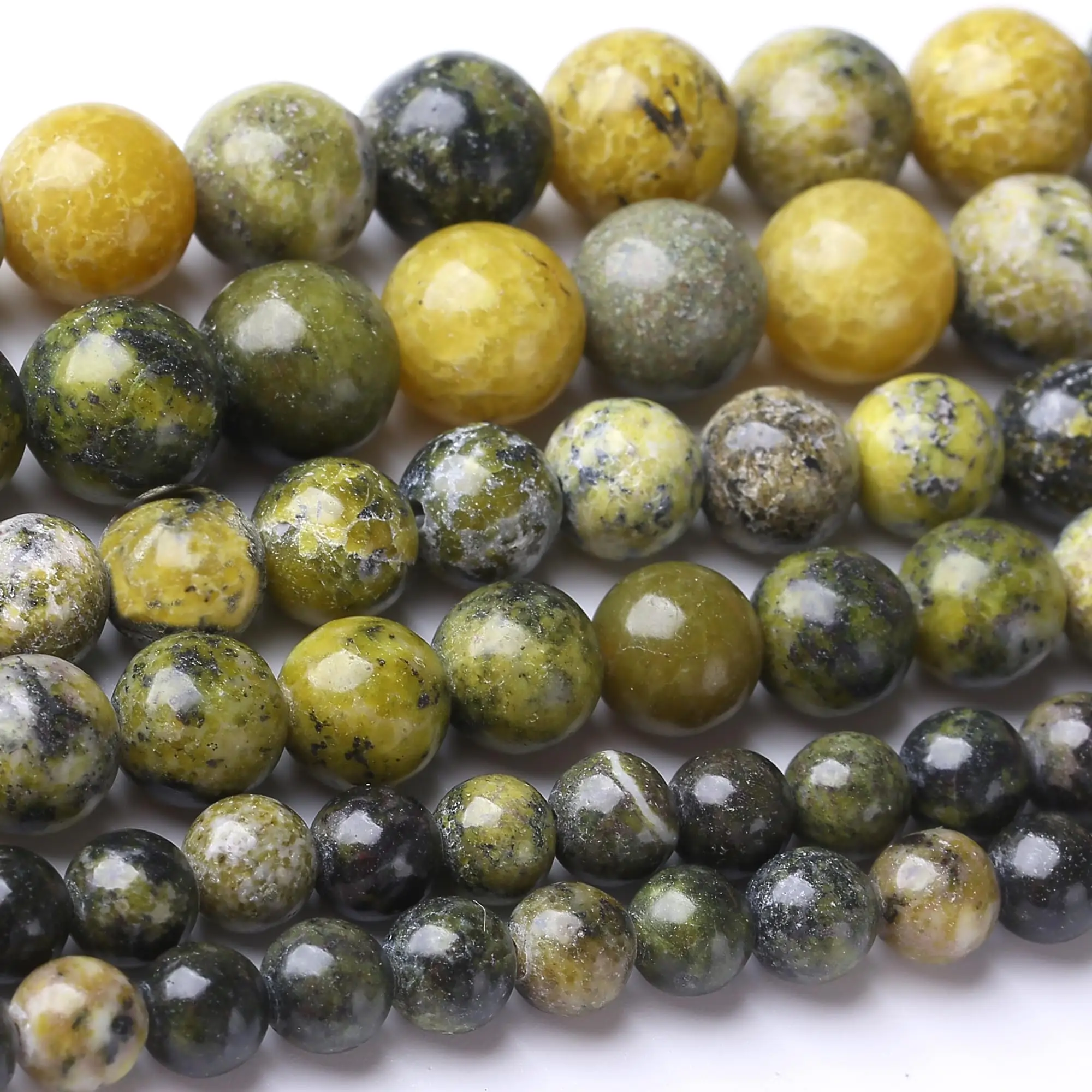 Natursteinperlen, 4–10 mm, gelb-türkis, rund, lose Distanzperlen für Schmuckherstellung, DIY-Armbänder, Ohrringe, Zubehör