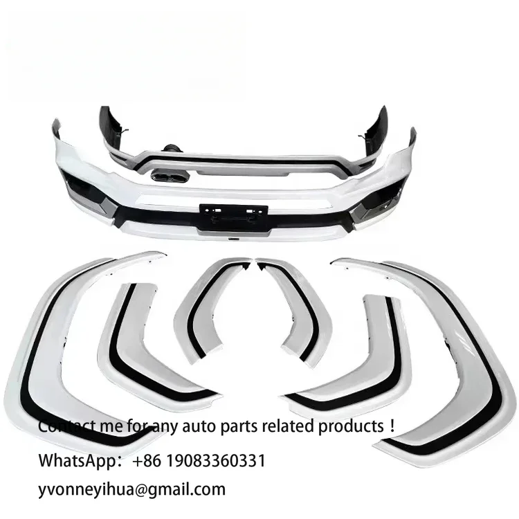 PP Plastic White Body Kits Front Rear Bumper Guards Fender Flare For Toyota Land Cruiser LC300 2022 2023 2024