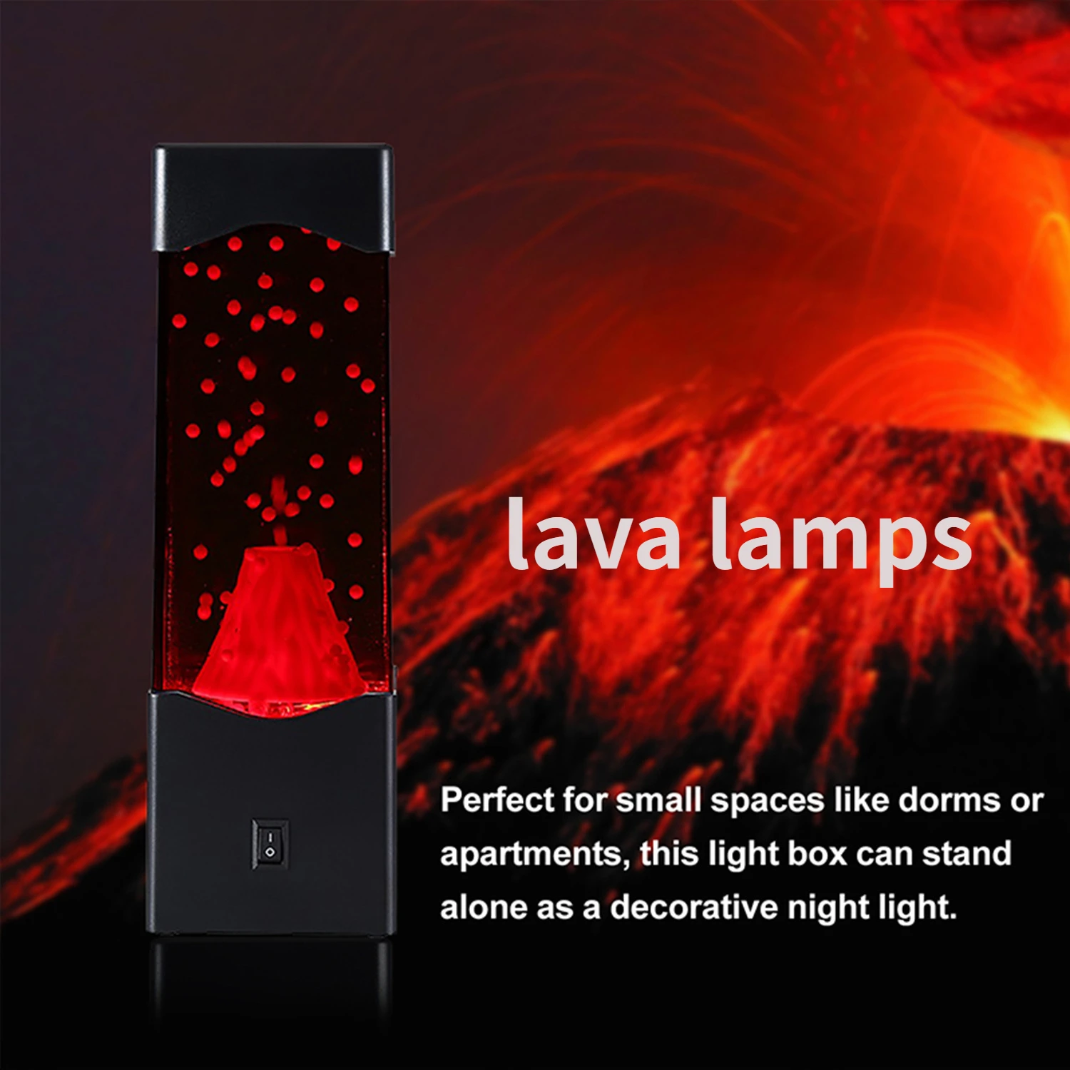 Novelties Red Lava Lamp Led Lights Night Lights Volcano Lamp Atmosphere Table Pendant Bedside Lamps for Children\'s Room Gifts