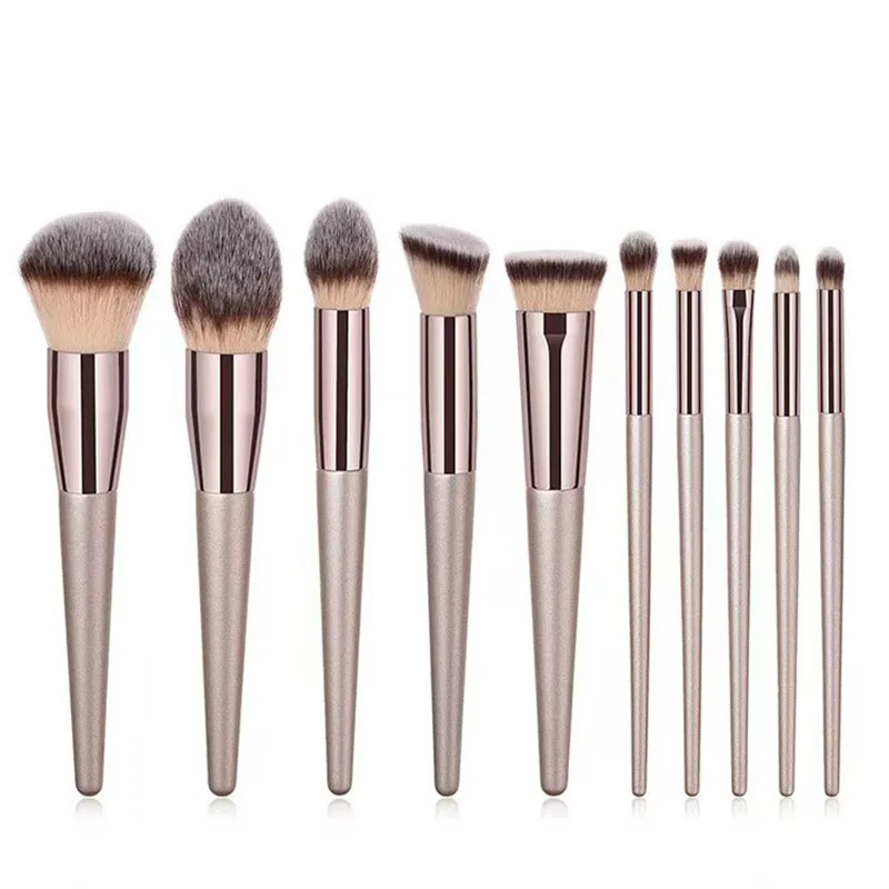 10 & 15 Pcs Makeup Brush Set for Beginners - Powder & Eyeshadow Brush Kit Professional Foundation & Blush Brushes