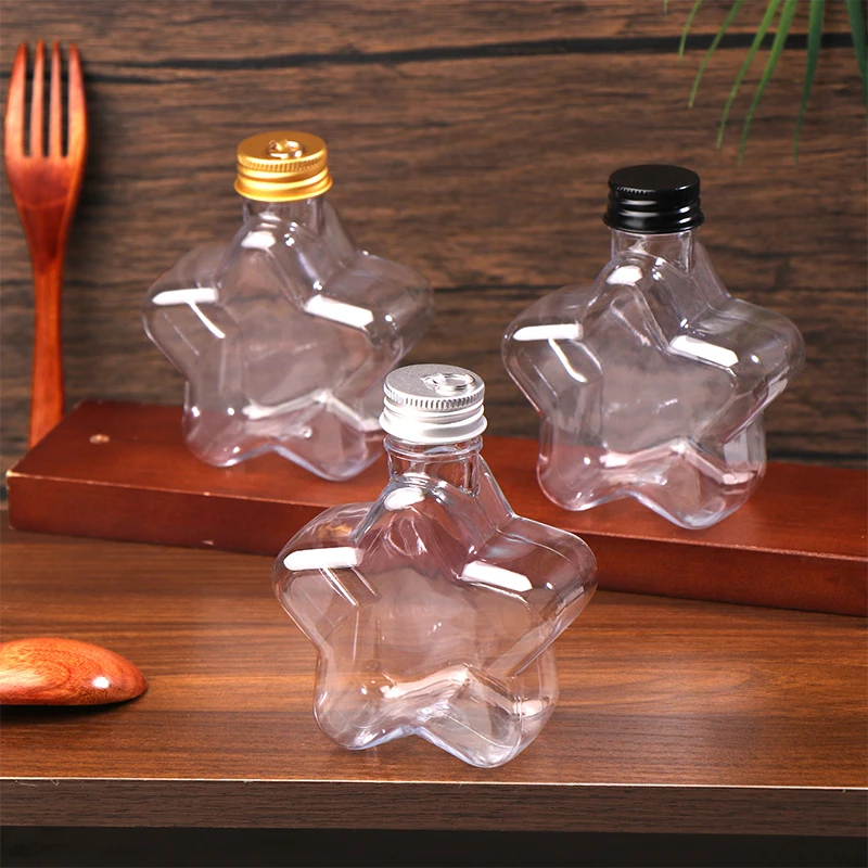 Meal Prep Juice Bottles - Household 200ml Star Shaped Plastic Bottle