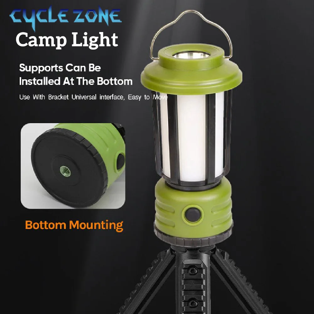 LED Camping Lantern Waterproof Flashlight Portable Multifunctional 5 Lighting Modes Hanging Emergency Lamp Outdoor Tent Light