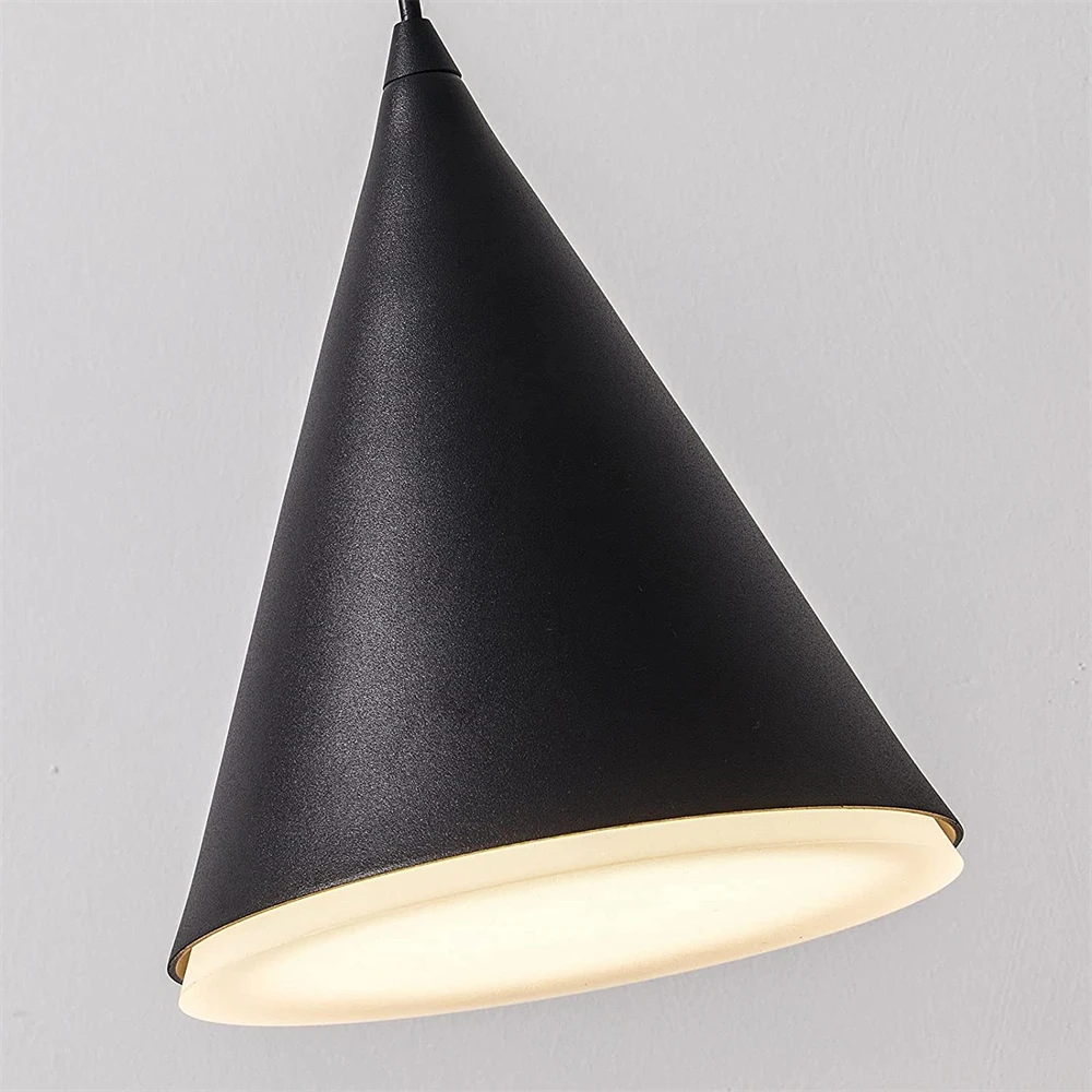 Tokili Cone Dining Ceiling Hanging Lights for Kitchen 9W 3000K LED Nordic Bar Hanging Lamp Bedside Chandelier Height Adjustable