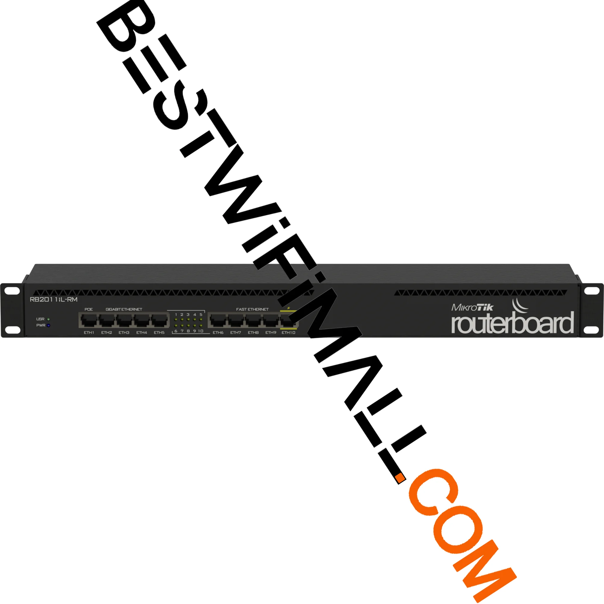 

MikroTik RB2011IL-RM Router 600MHz 64MB Passive PoE 5x10/100Mbps 5x10/100/1000Mbps