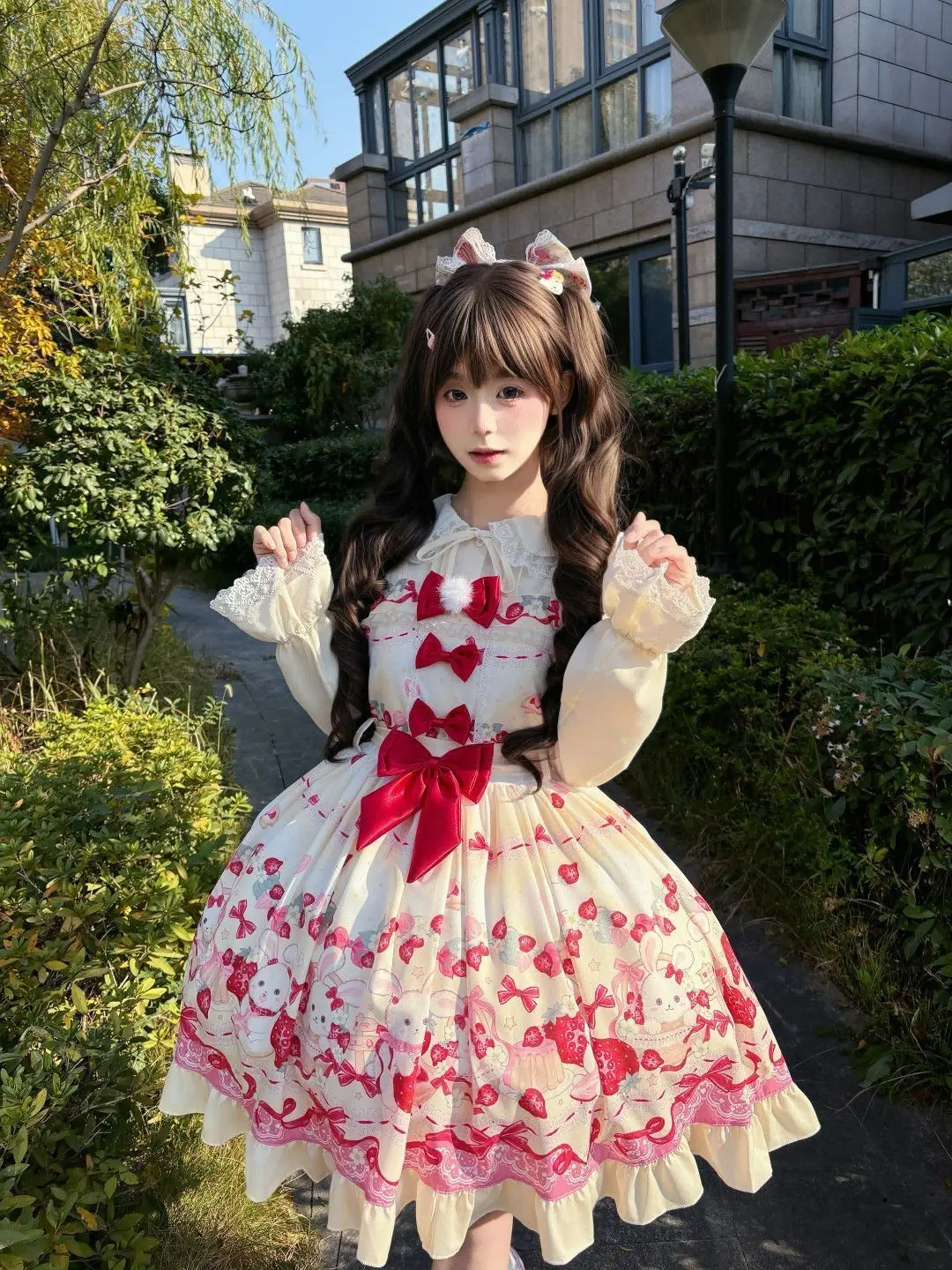 COALFELL Cute and sweet style of belted dress, charming and versatile Lolita style, Jsk design