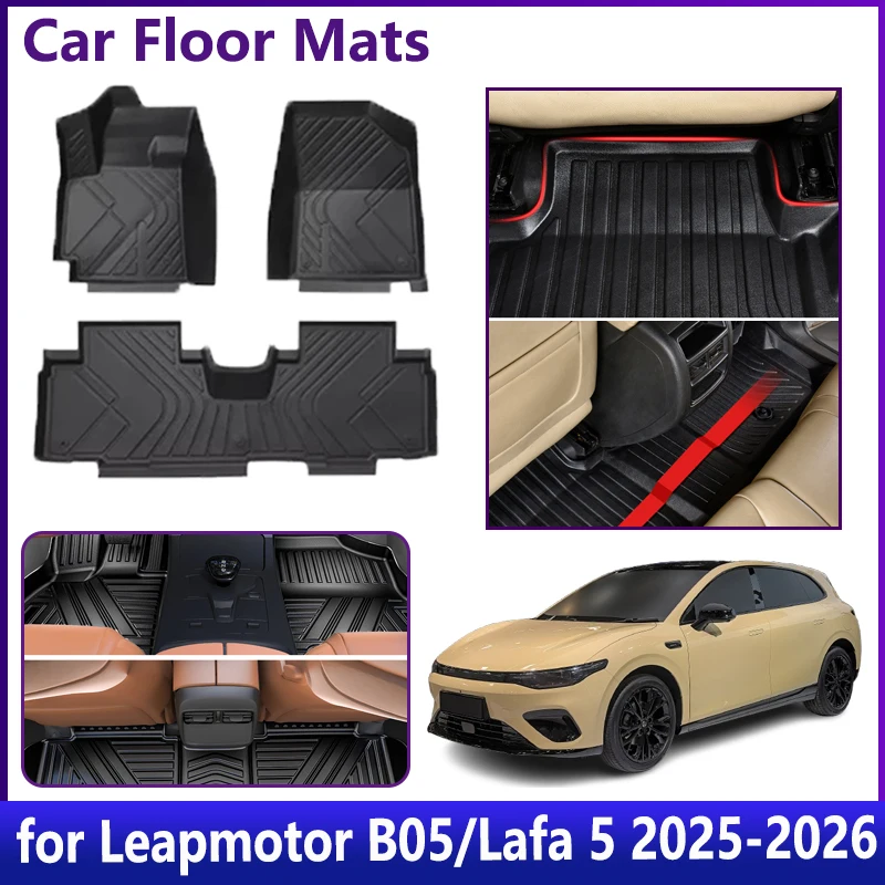 Tappetini Auto per Leapmotor B05 Accessori Lafa 5 2025 2026 Auto LHD Antisporco Impermeabili Tappeti in TPE Tappetini Interni