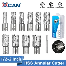 XCAN HSS Core Drill Bit Hollow Drill Set 3/4 Inch Weldon Shank Annular Cutter for Stainless Steel Magnetic Drill Metalworking