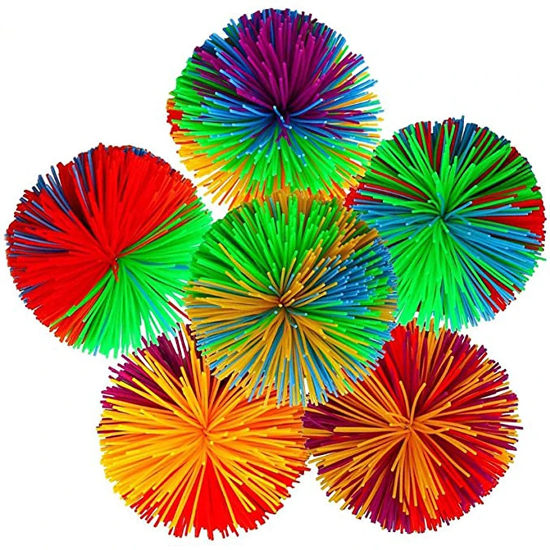 

Rainbow Soft Silicone Sensory Stringy Balls Outdoor Fun Stuff Bulk Toys For Kids Perfect Backyard Beach Park Playground Games