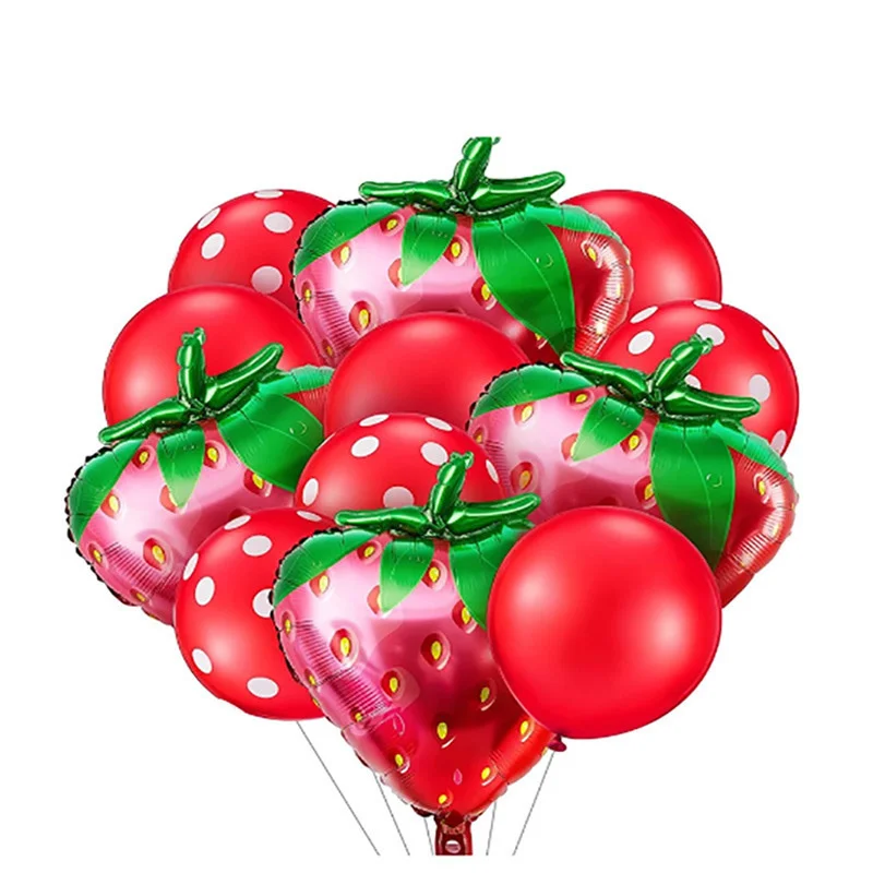 1Pc Strawberry Party Balloons Large Strawberry Foil Balloon for Birthday Fruit Theme  Baby Shower Kids Birthday Party Decoration