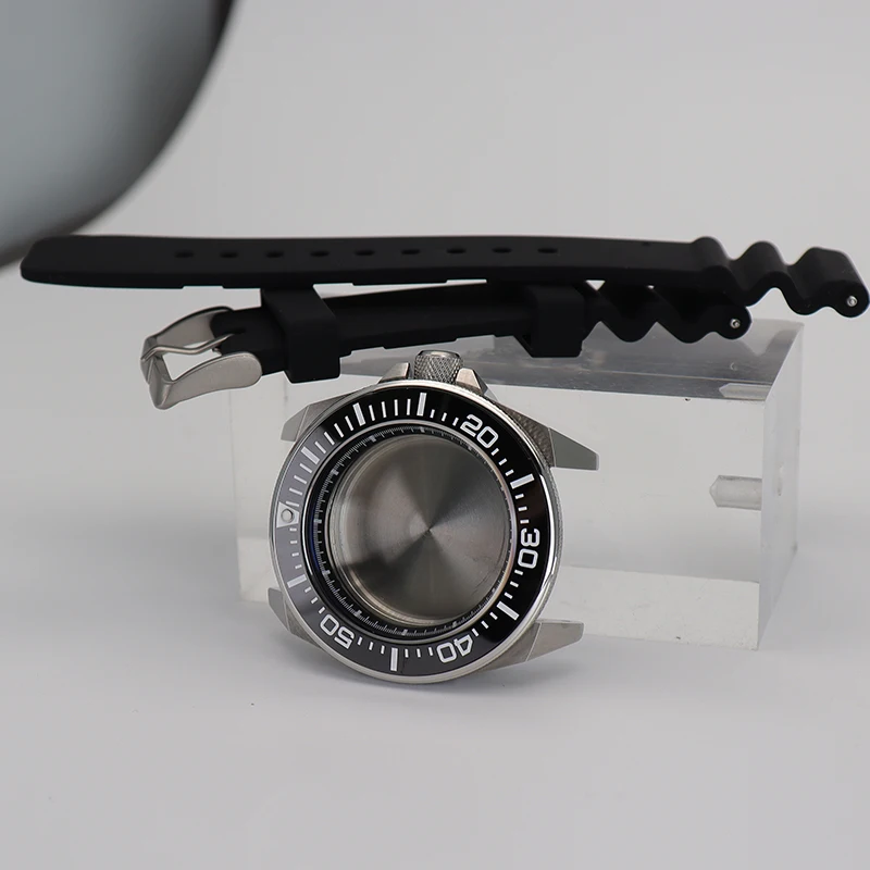 

43.8mm Modified Samurai Diving Watch Case Rubber Bracelet For Seiko NH35 NH36 NH38 NH34 4R36 Movement Sapphire 20ATM Waterproof