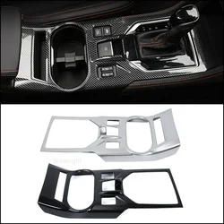 Wooeight Car Inner Gear Shift Box Panel Frame Cover Trim Carbon Fiber Style Silver Sticker For Subaru XV 2018 2019 2020 2021