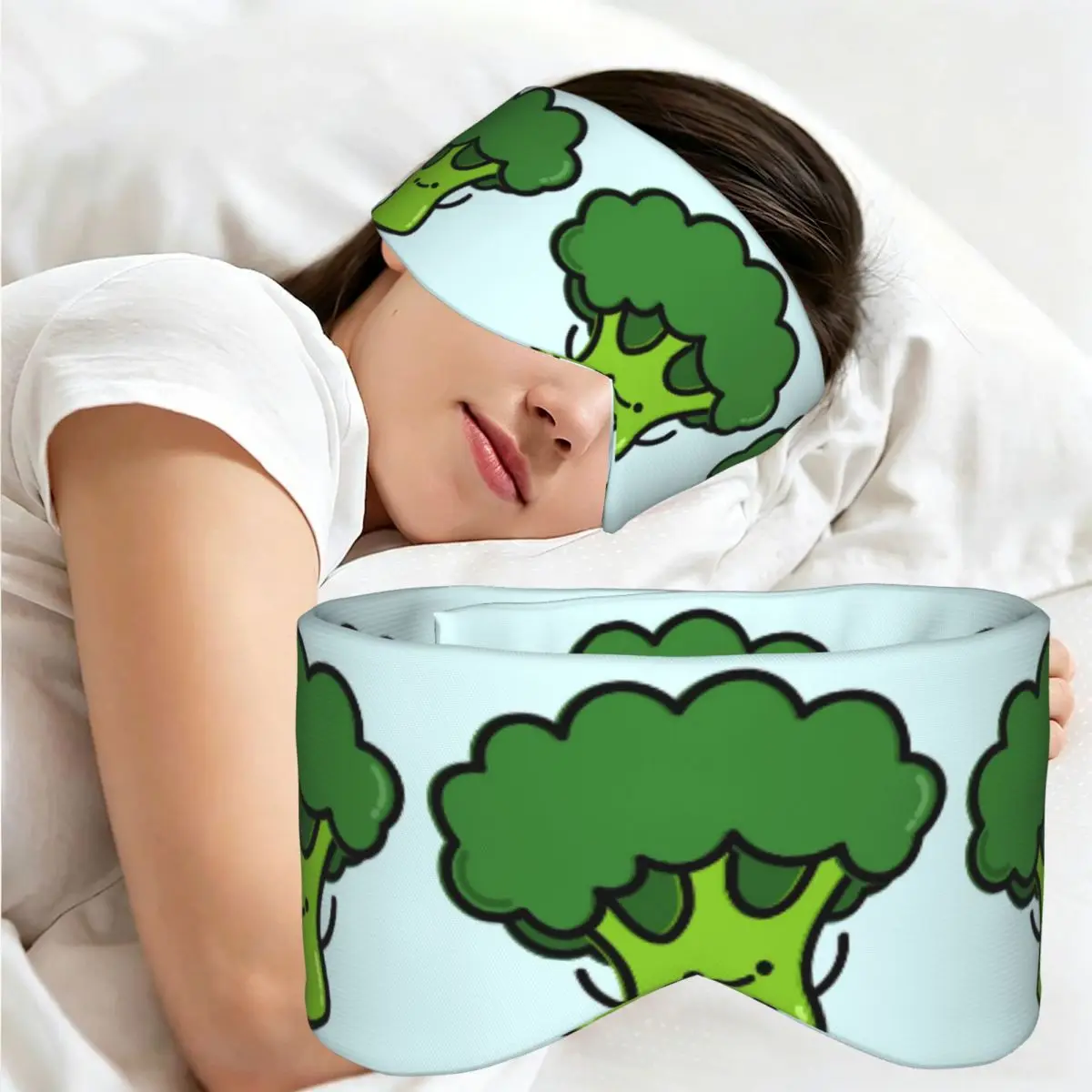 Cute Broccoli sleep eye mask Light Blocking Portable Eye Cover for Girls Boys Office Nap Party Gift Eyeshade eyepatch