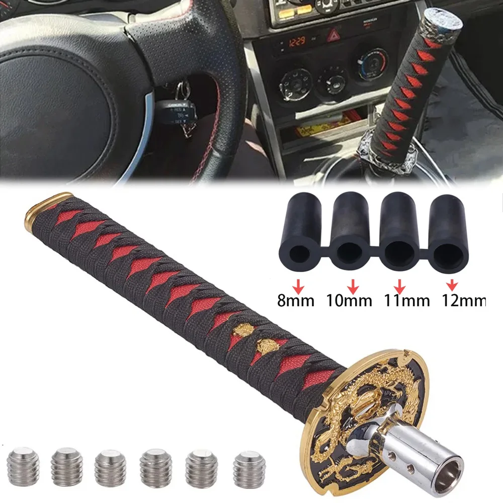 10/15/26cm Car Shift Knob Shifter Aluminum Katana Samurai Sword Gear Shift Knob Lever With Adapters Fits Most Car Accessories