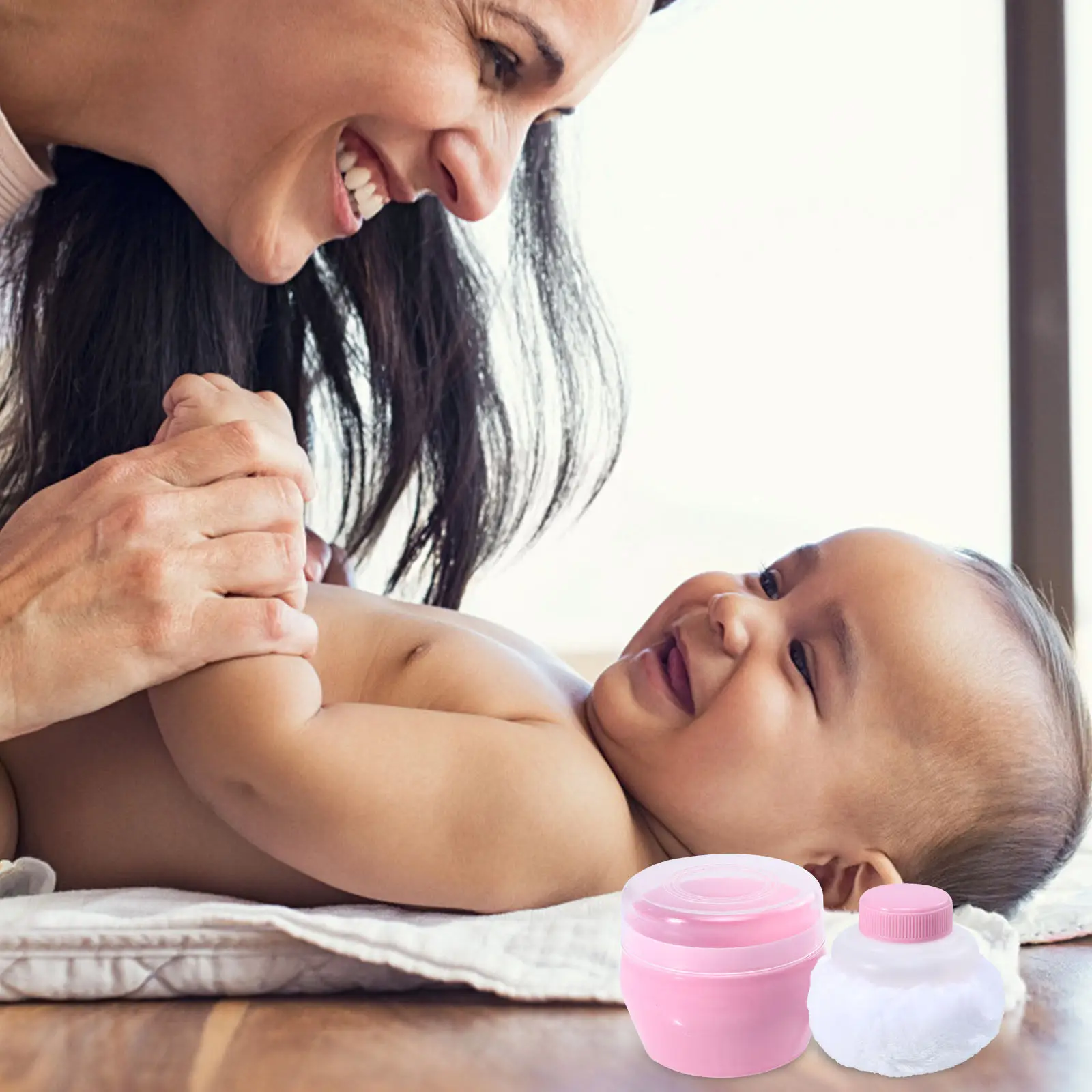 

2 комплекта мягких аппликаторов для талька (пудры) для новорожденных и малышей после купания: гладкое и равномерное нанесение, милый дизайн