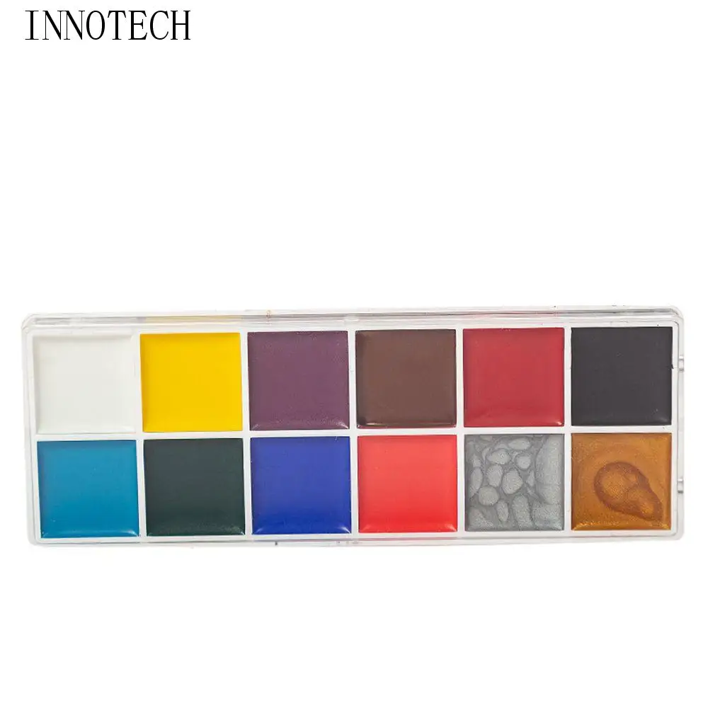 

12 Colors Painting Palette Beauty Cosmetic Supplies Clown Pigment Halloween Makeup Tool Body Art Painting Face Body Oil Paints