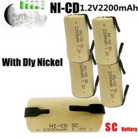 2-10pcs Screwdriver Electric Drill SC Batteries 1.2V 2200mah Sub C Ni-Cd Rechargeable Battey With Tab Power Tool NiCd SUBC Cells