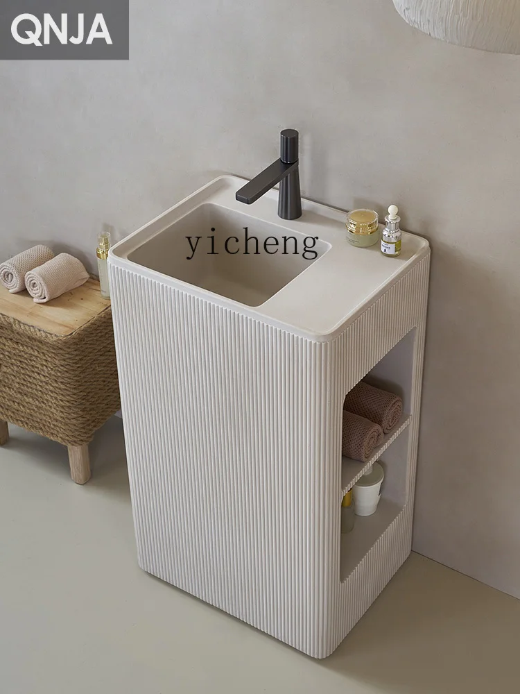 YY Floor-Standing One-Piece Art Wash Basin Toilet Storage Wash up Sink