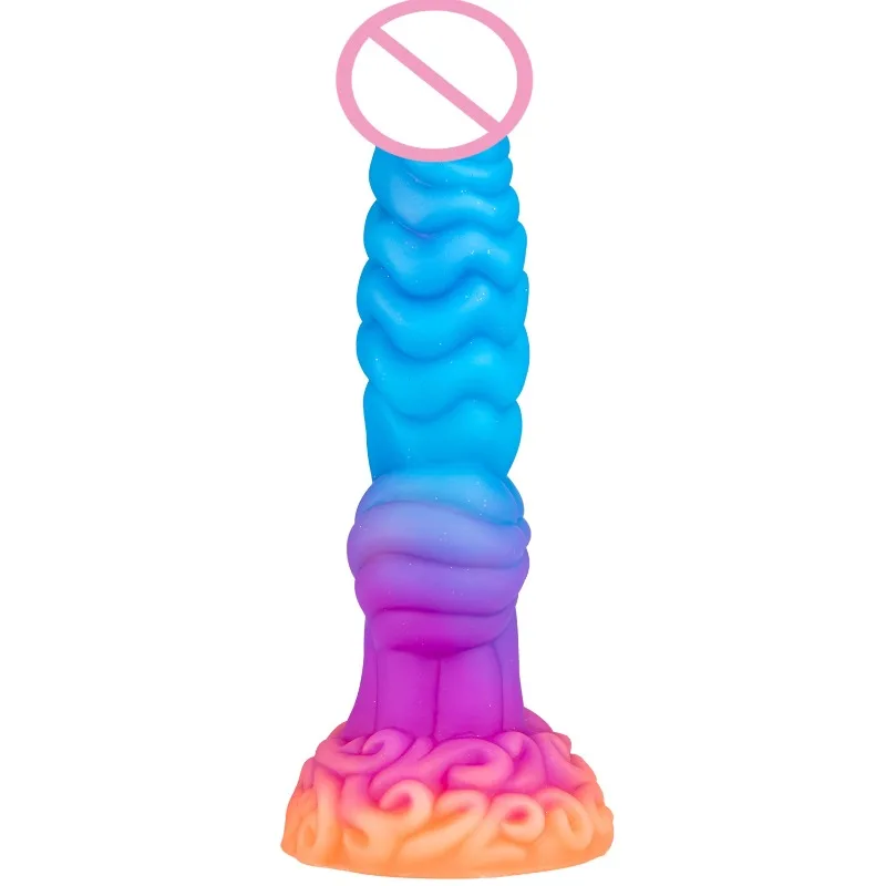 Glow-in-the-Dark Dog Penis Dildo Silicone Monster Anal Plug Soft Orgasm Adult Sex Toy Fantasy G-Spot Butt Masturbator SM Dilator