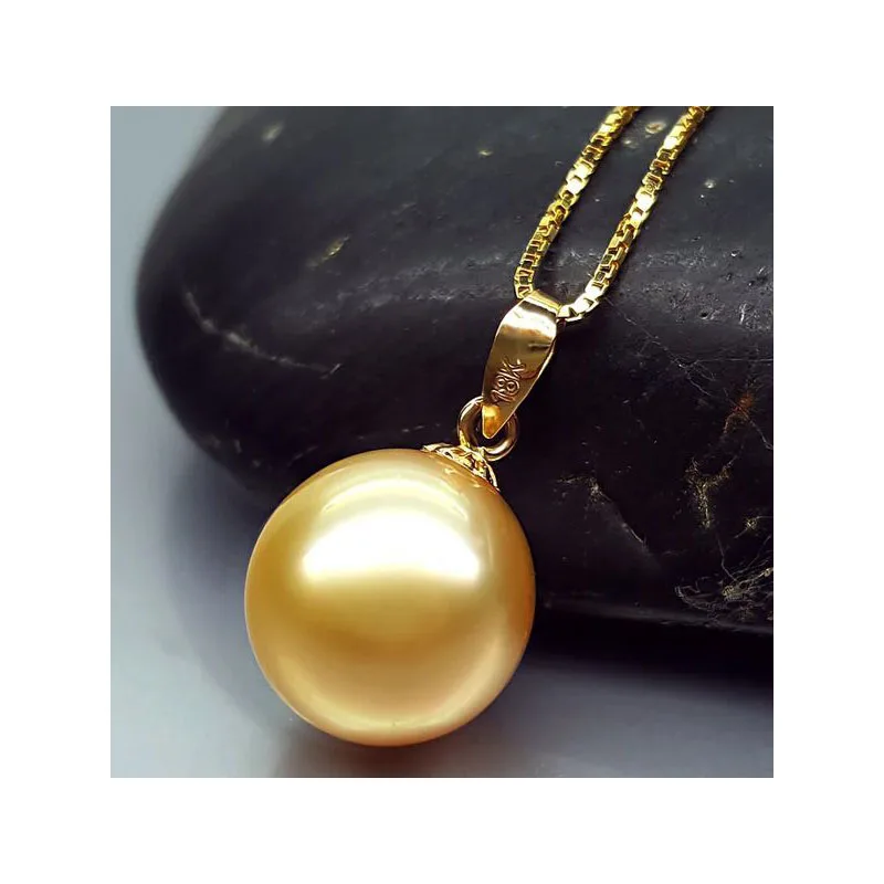 100% nature South Sea Gold  pearl necklace with 18k yellow gold box chain.9.8-10 mm pearl.AAAAAgrade