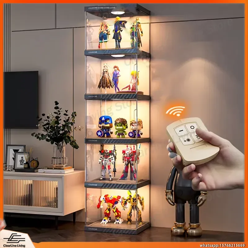 Detachable Display Cabinet for Action Figures Toys Storage Transparent Showcase Case for Lego Gundam Models Home Collection