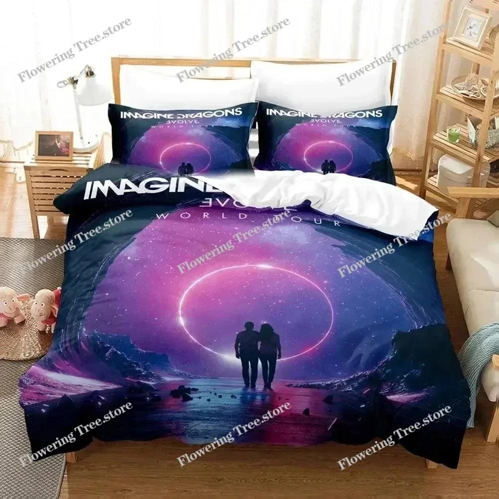 3D P-Print Imagine Dragons Album Cover Bedding Set Duvet Bed Set Quilt Cover Pillowcase Comforter king Queen Size Boys Adult 025
