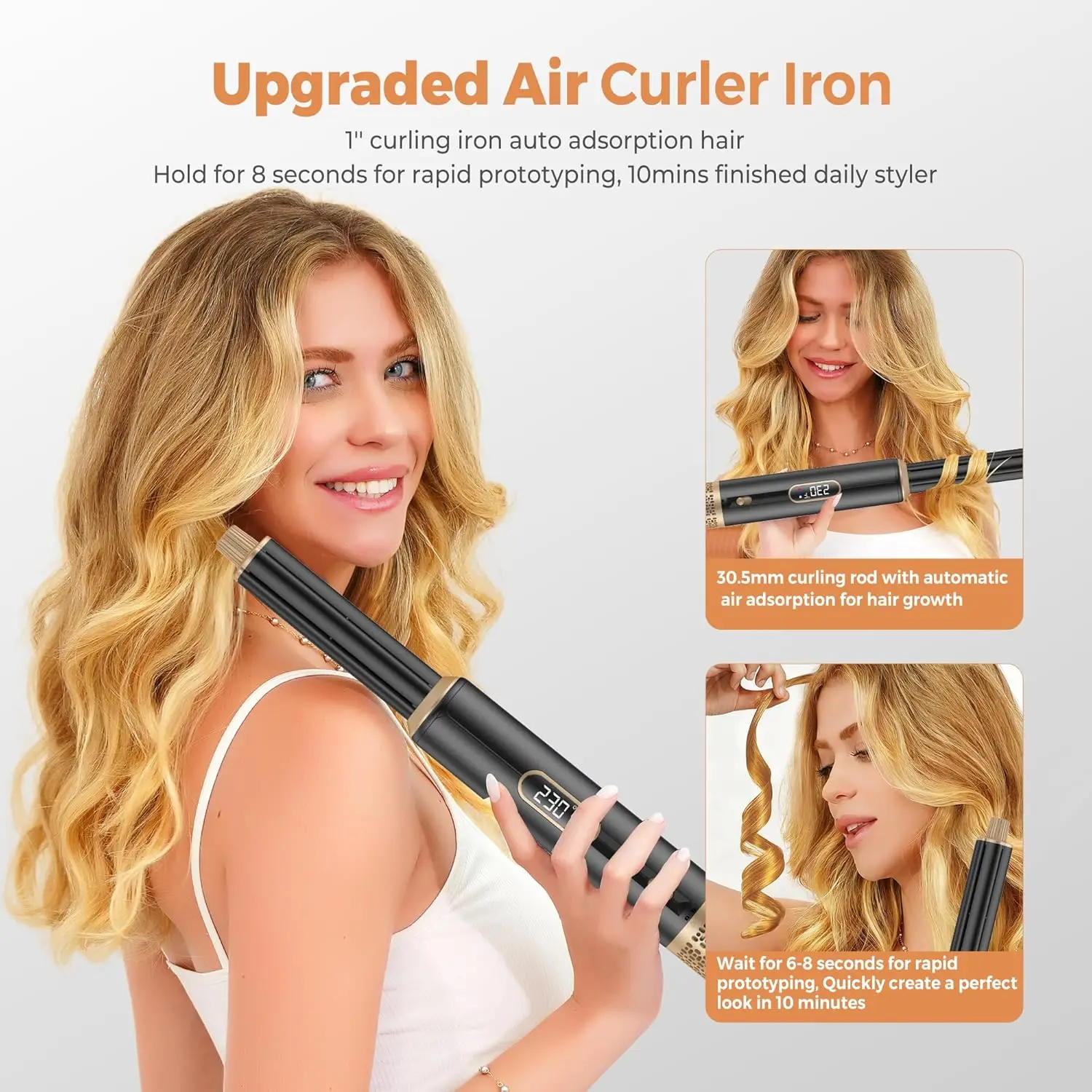 5 in 1 Blow Dryer Brush, Upgrade Hair Dryer Brush Air Curling Wrap Styler, Ionic Round Brush Blow Dryer for Women, Hot Air Brush Hair Styling Tools view 5