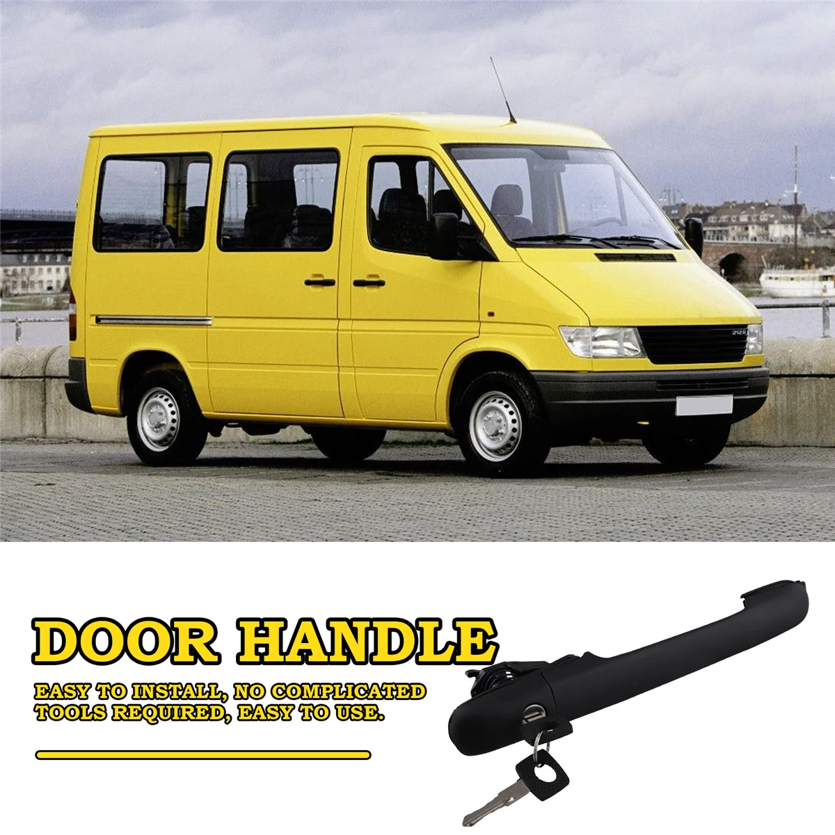 0007601359 Door Handle with Lock Barrel for Mercedes Sprinter 2-T Box 901 902 1995-2006 view 4