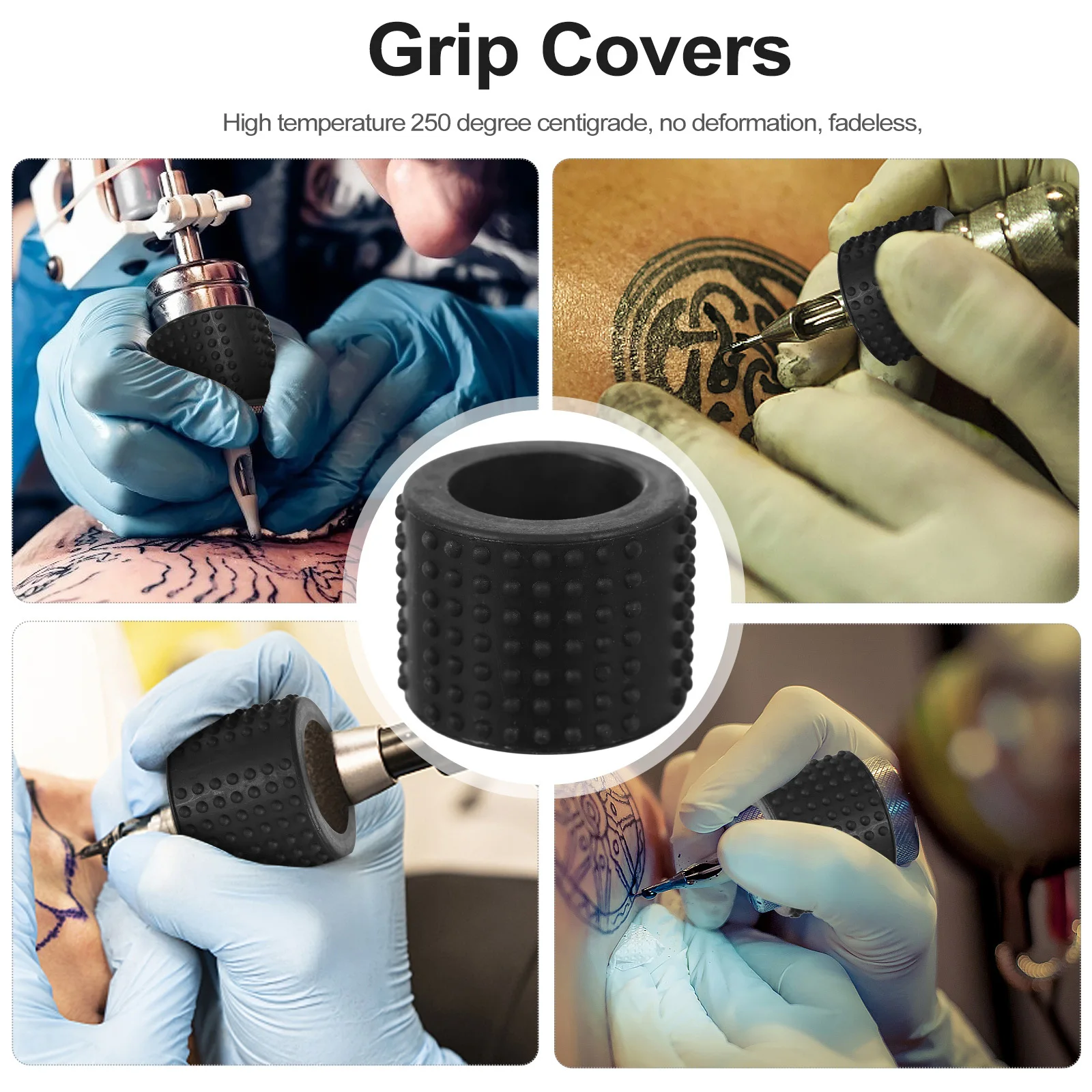 1 قطعة غطاء مقبض السيليكون العملي 25 مللي متر حجم مقاومة للحرارة قبضة كم للفنان دائم مكافحة الكالس الشريط