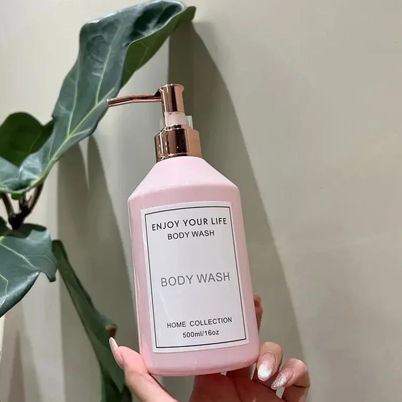 1PC 500ml เครื่องจ่ายสบู่รีฟิลแชมพู Conditioner Body Wash Dispenser ขวดห้องน้ําขวดปั๊มของเหลว Bath Decor