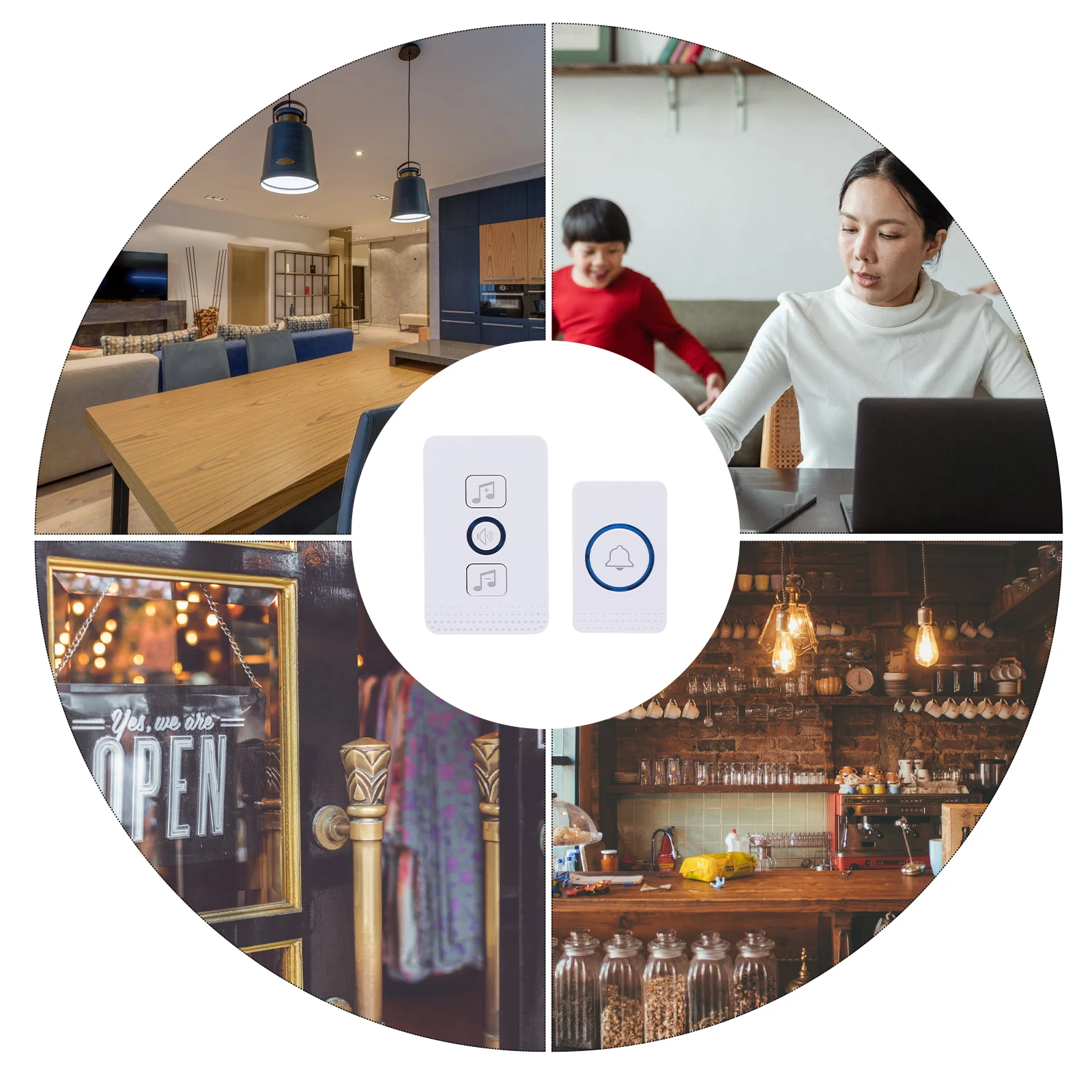 Doorbell Electronic Abs Remote Controller Smart Door Chime Bell Low Power Weather Resistant