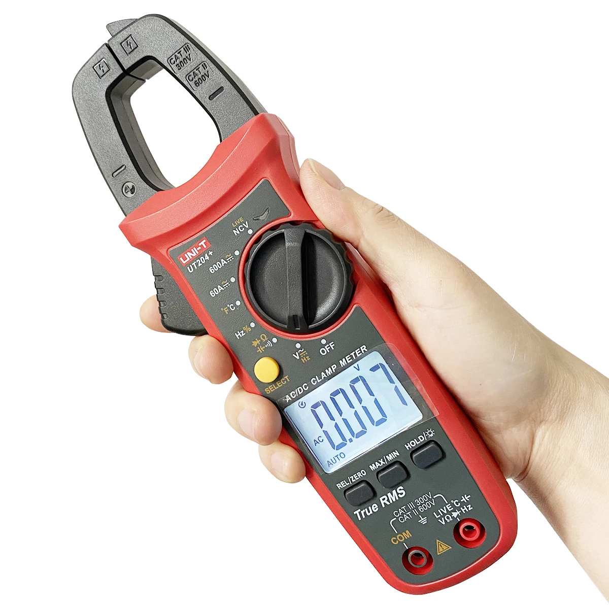 u ni-t 204+ Digital Clamp Meter 600A AC DC Current Voltage True RMS Pliers Ammeter Resistance Capacitance Temperature NCV Tester