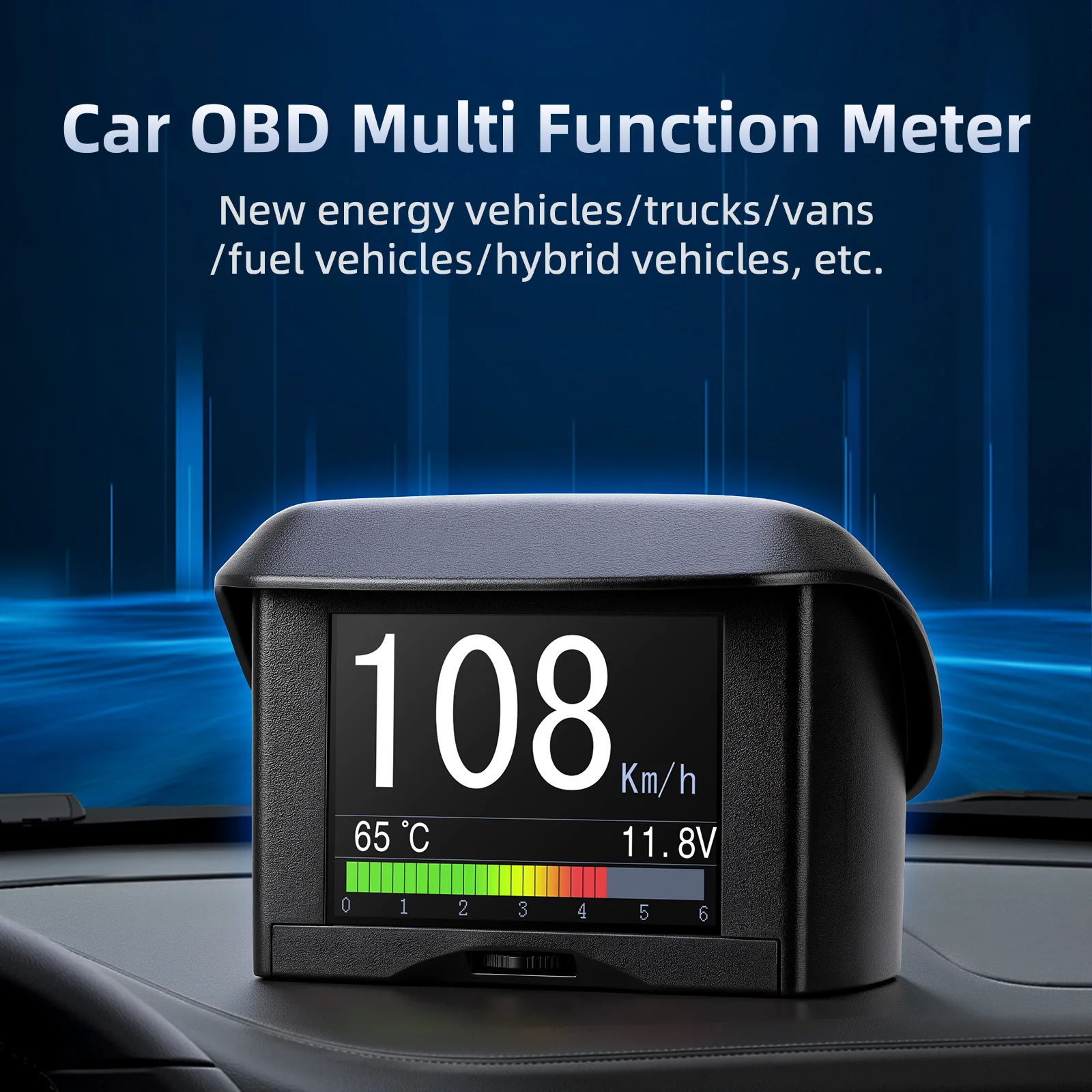 A202 On-board Computer Car Speedometer Digital Voltage Coolant Temp Fuel Consumption Temperature Gauge OBD2 Automobile Scanner