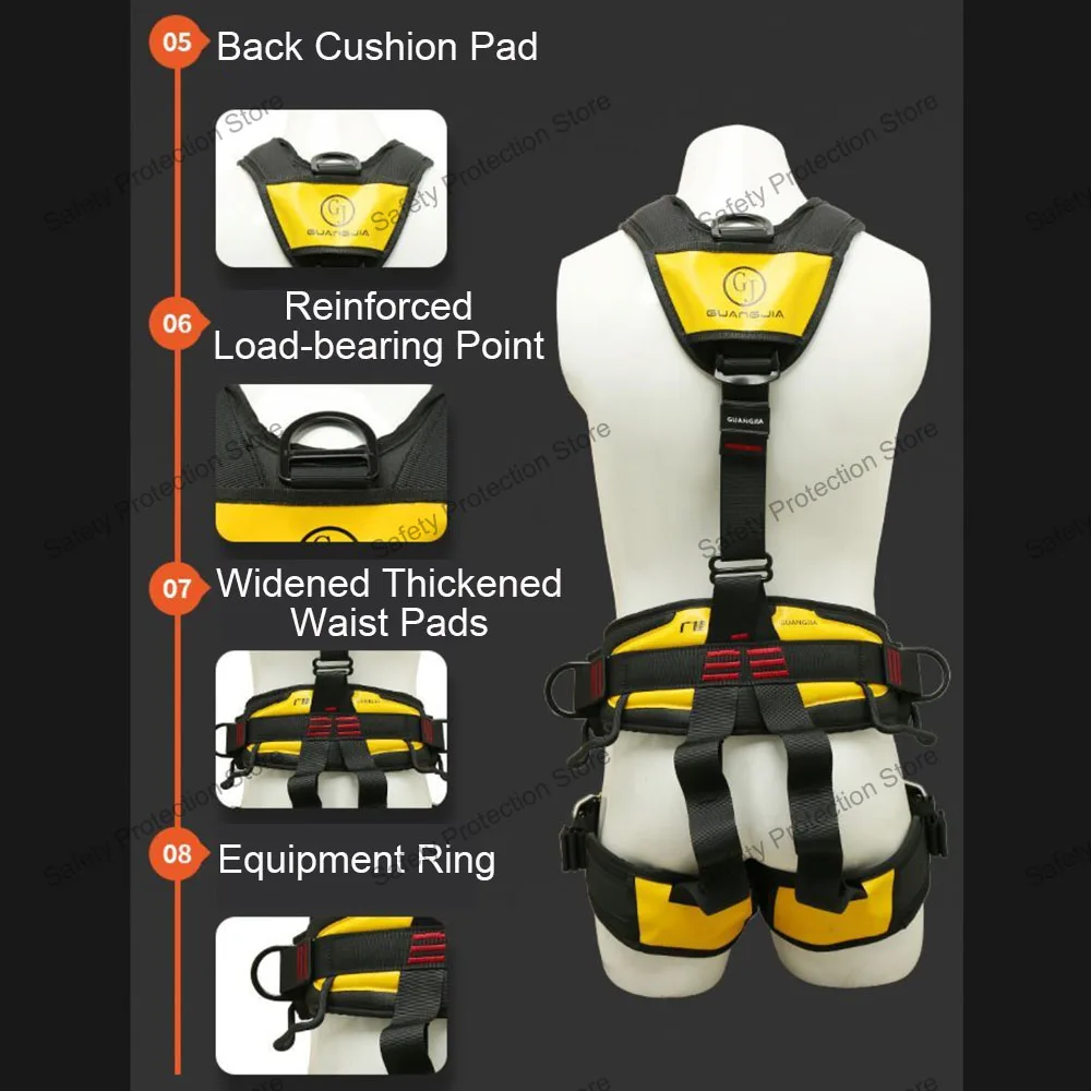 High Altitude Work Safety Harness Full Body 5-Point Safety Belt Outdoor Climbing Mountaineering Construction Rescue Equipment