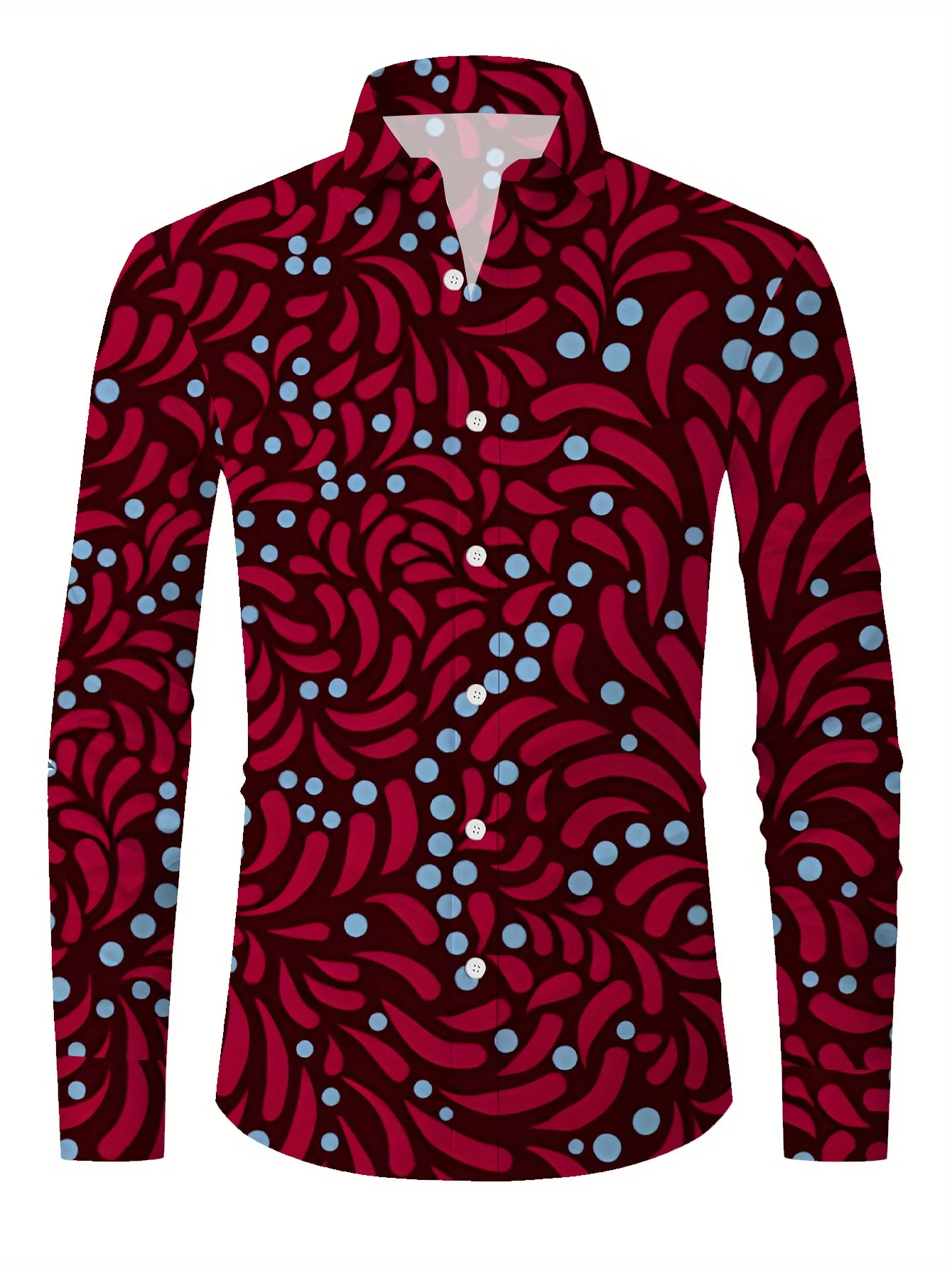 Designed Pattern Men's Fashionable And Simple Long Sleeve Button Casual Lapel Shirt, Trendy And Versatile, 2025