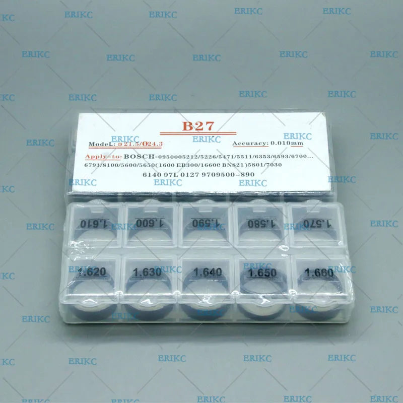 50pcs Adjusting Shim B27 Common Rail Injector Adjustment Shim B27 Gasket Washer Size: 1.57-1.66mm for DENSO Injectors